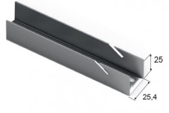 Top-hung Rail, L=2300, Metallic, 25x25x2300mm