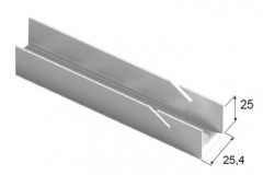 Top-hung Rail, L=2300, White, 25x25x2300 mm