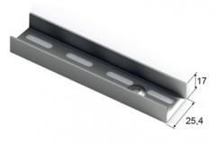 Wall-mount Rail, L=2400, Metallic, 25x17x2400 mm